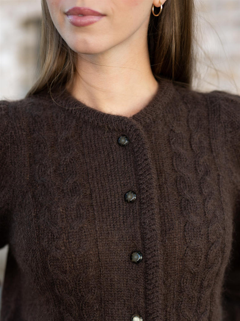Dear Dharma Edge Cardigan Dark Brown