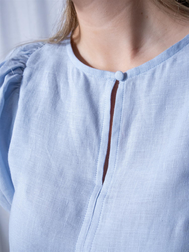 Ella&il Anna Linen Top Kentucky Blue