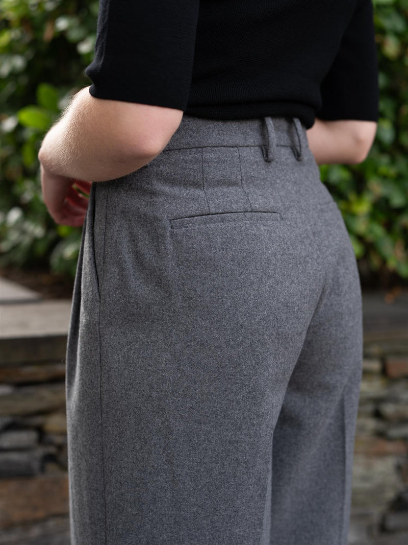 Camilla Pihl Ava Flannel Trouser Grey Melange