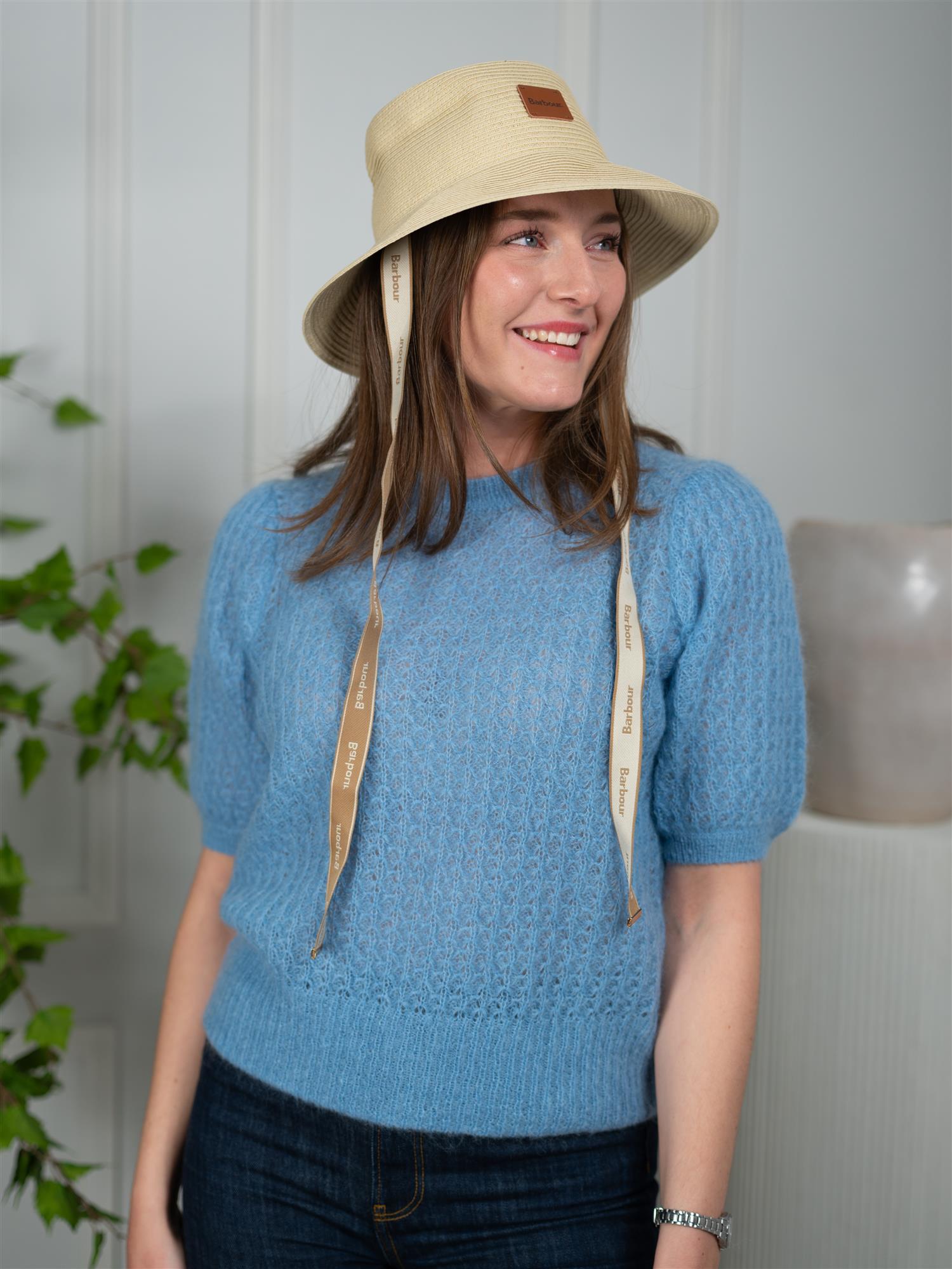 Barbour Polly Braid Bucket Hat Natural