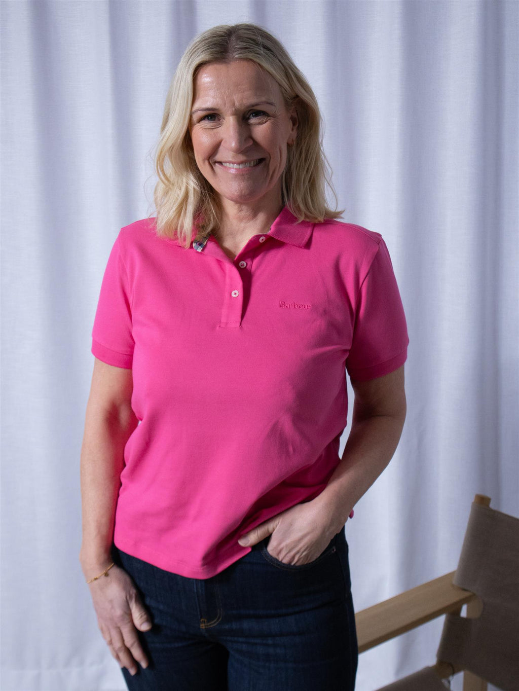 Barbour Bowford Polo Top Rose Pink