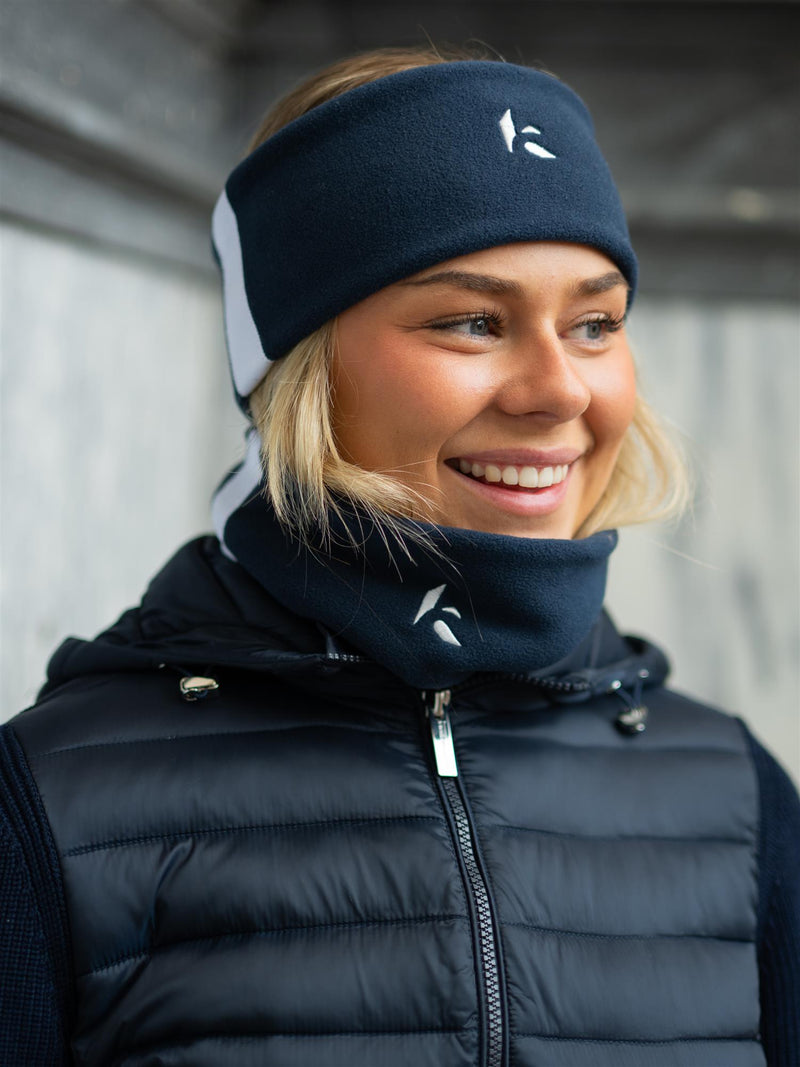 Kibo Classic Stripe Headband Navy w/White