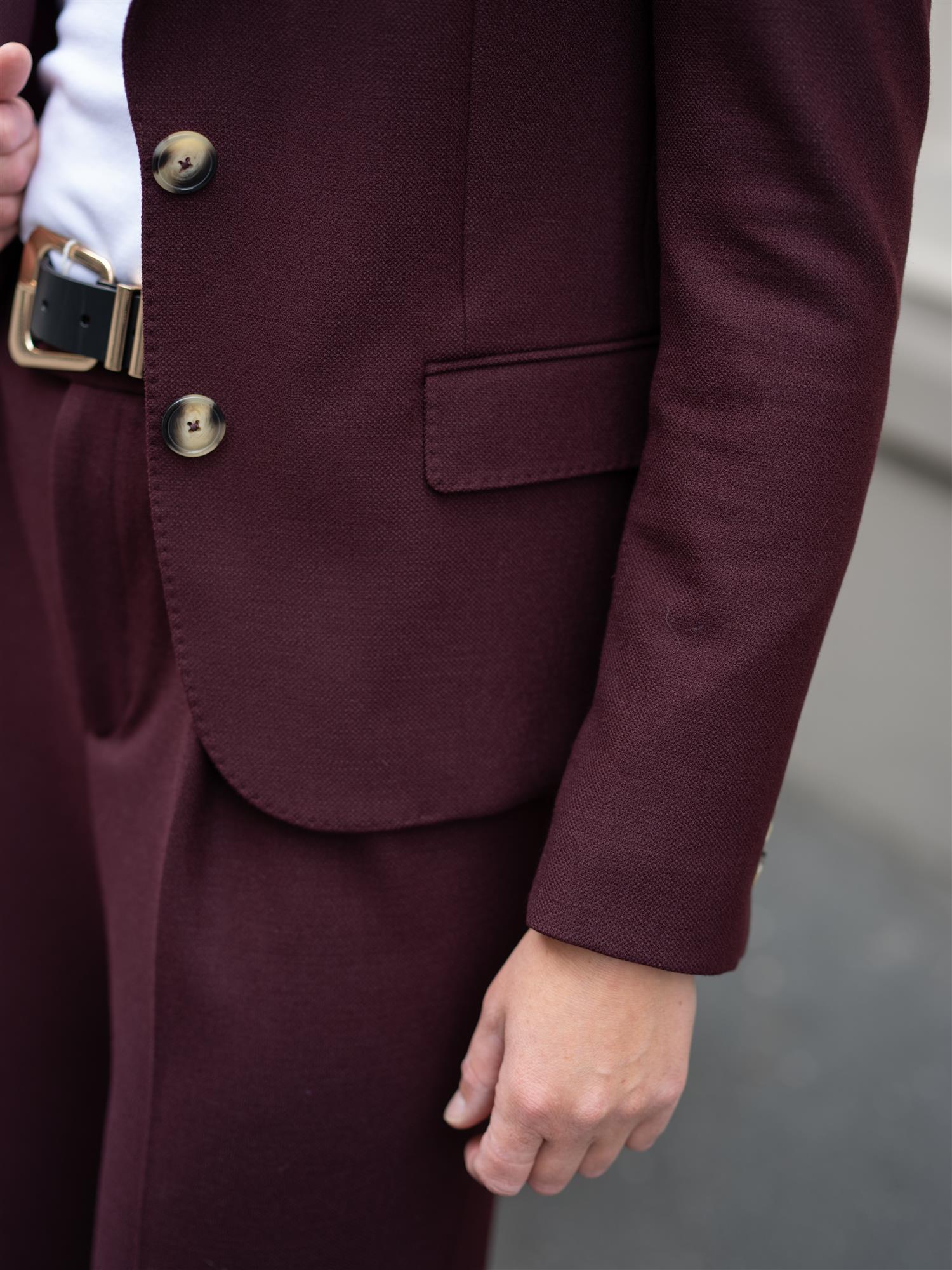 Sand Remi Tweed Dark Red