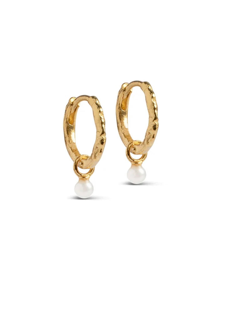 Enamel Belle pearl hoops