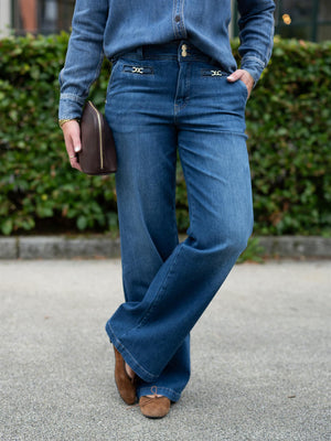 Mos Mosh Candia Peach Jeans Dark Blue