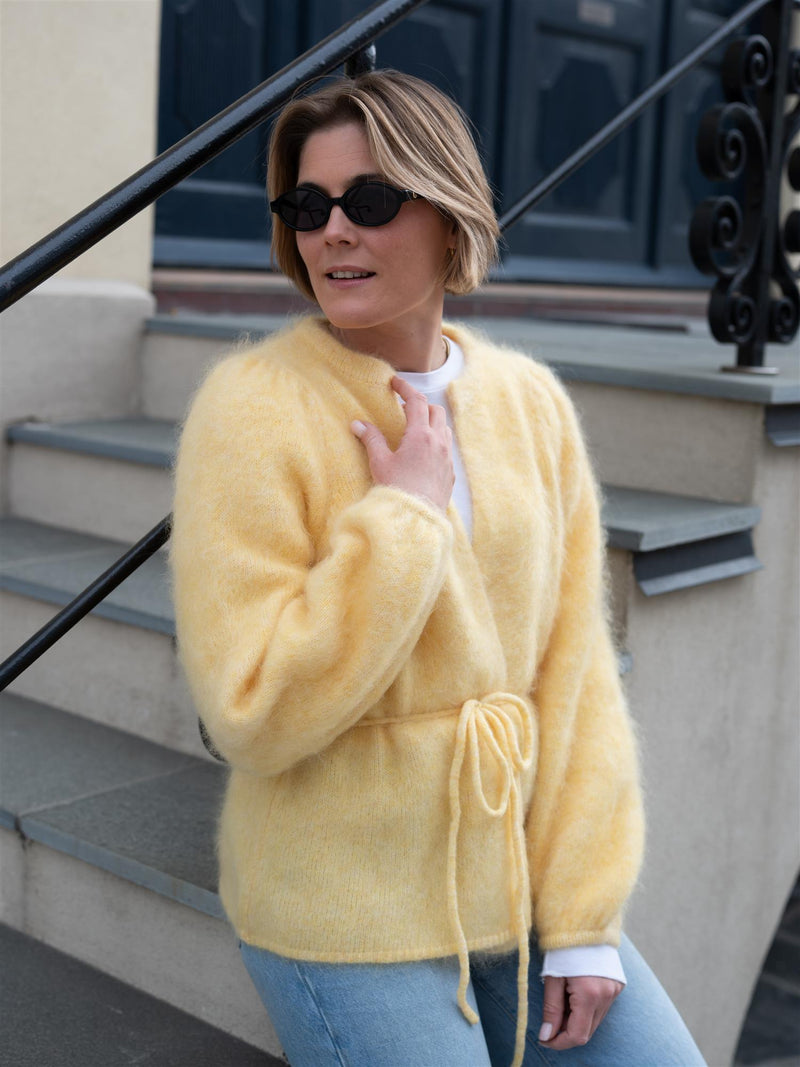 Ella&il Fredrikke Chunky Cardigan Yellow