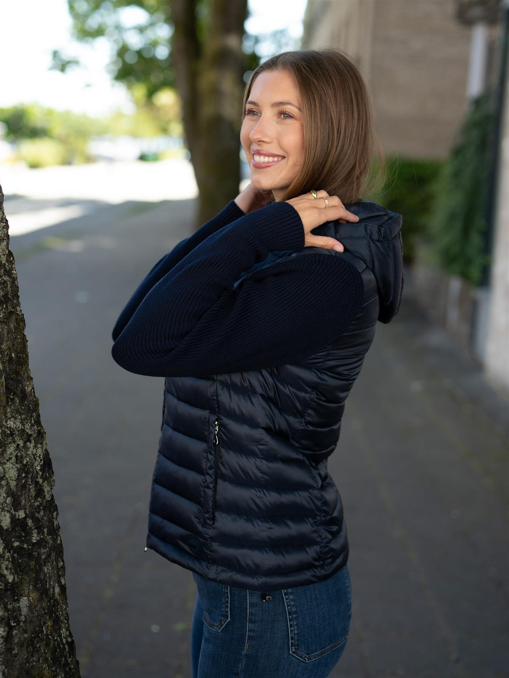 Colmar Hooded Jacket With Knitted Sleeves