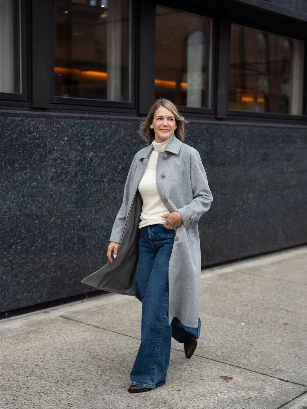 Sand Cashmere Coat W Safran