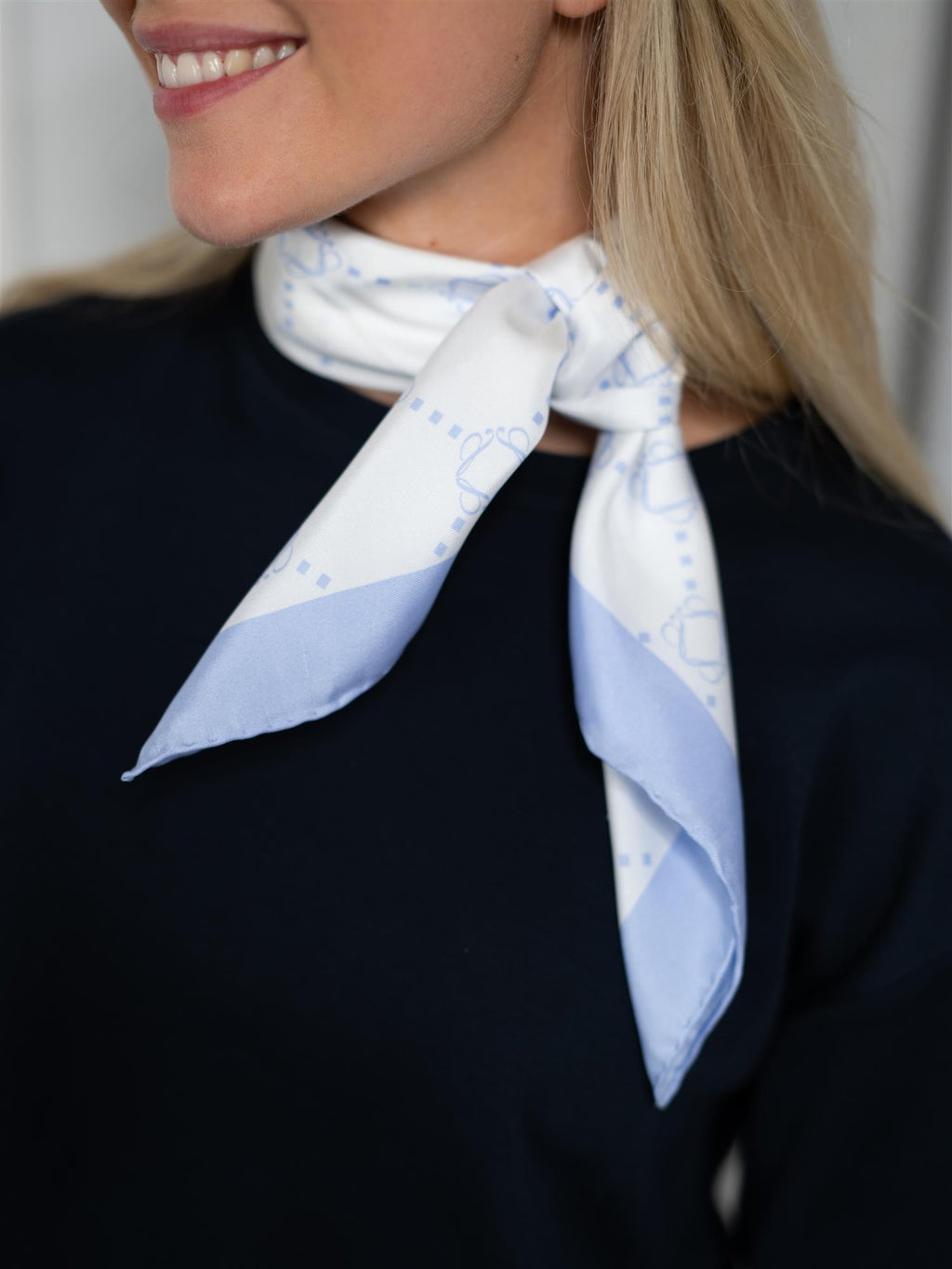 Stenströms Silk Scarf Blue Pattern
