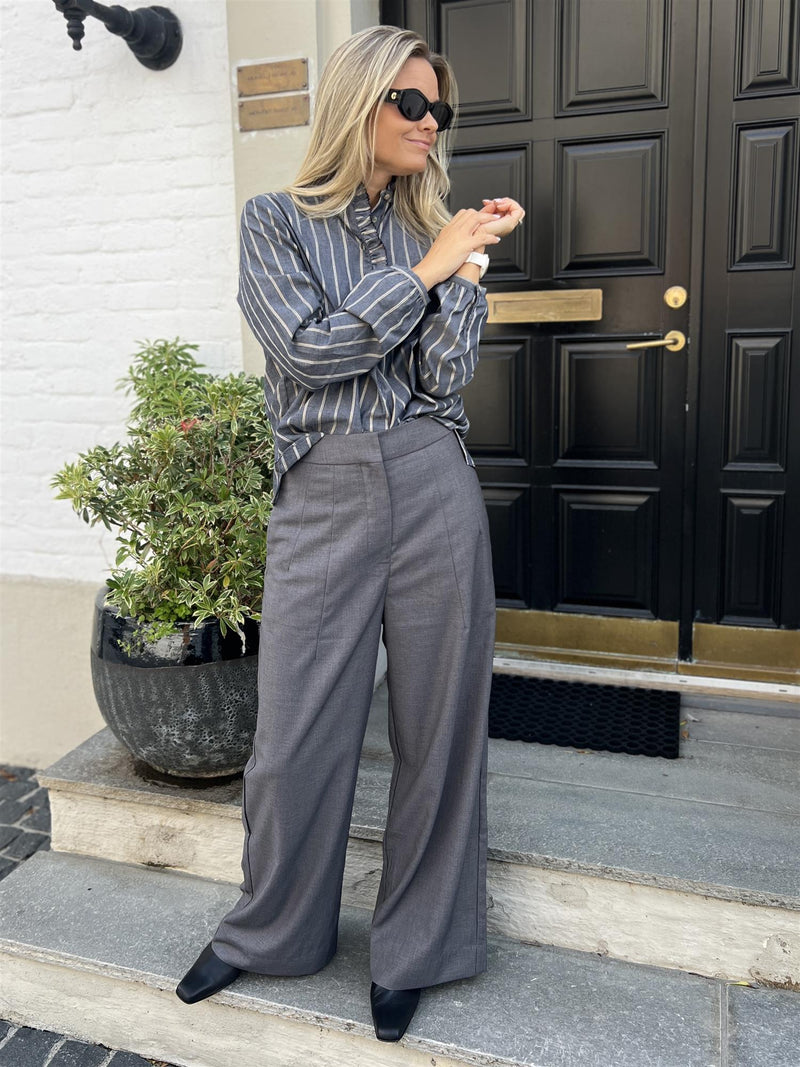 Cathrine Hammel Light Wool highwaist pant Grey melange