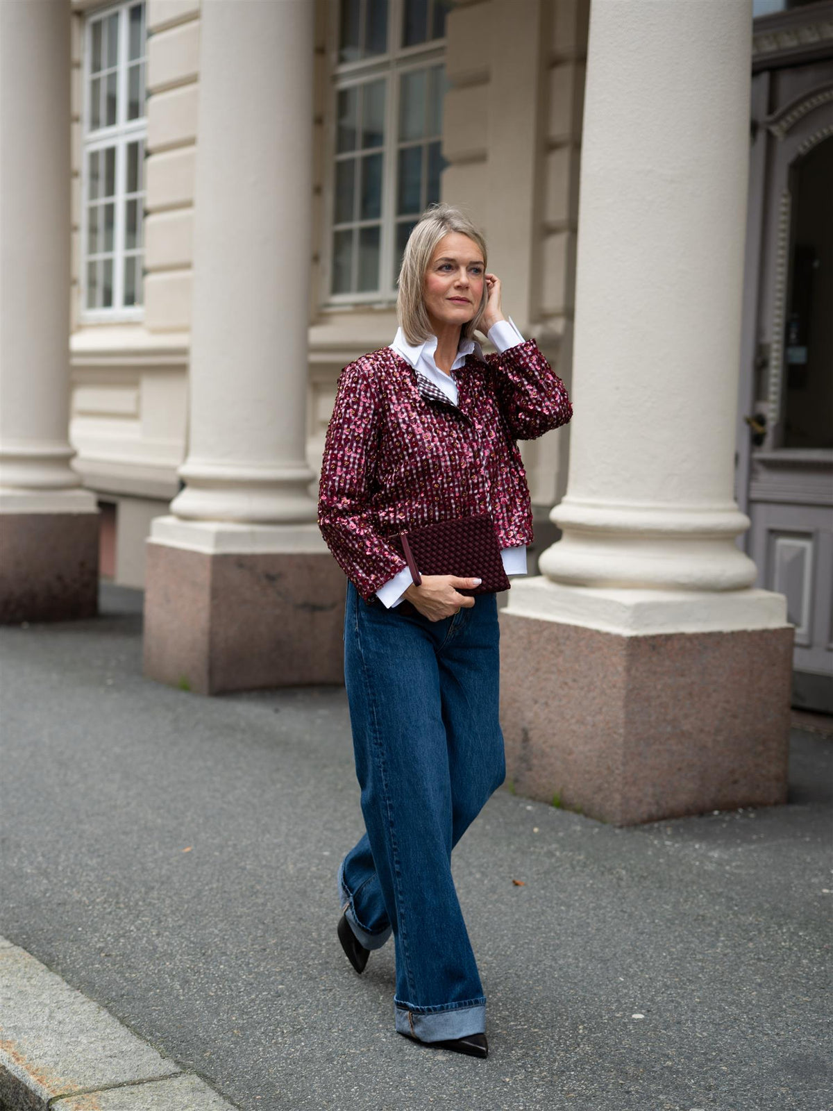Cakio Sequin Jacket Bordaux
