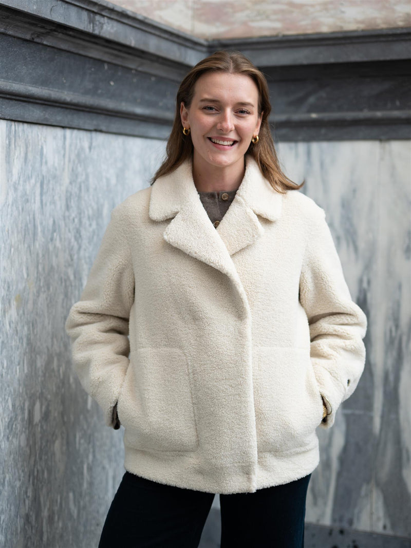 Busnel Mei Shearling Jacket Ecru