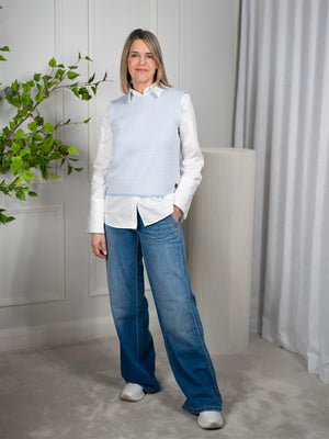 Busnel Rosalin Top Pepita Ice Blue