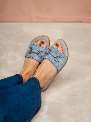 Laura Bellariva Velour Aria Denim Blue