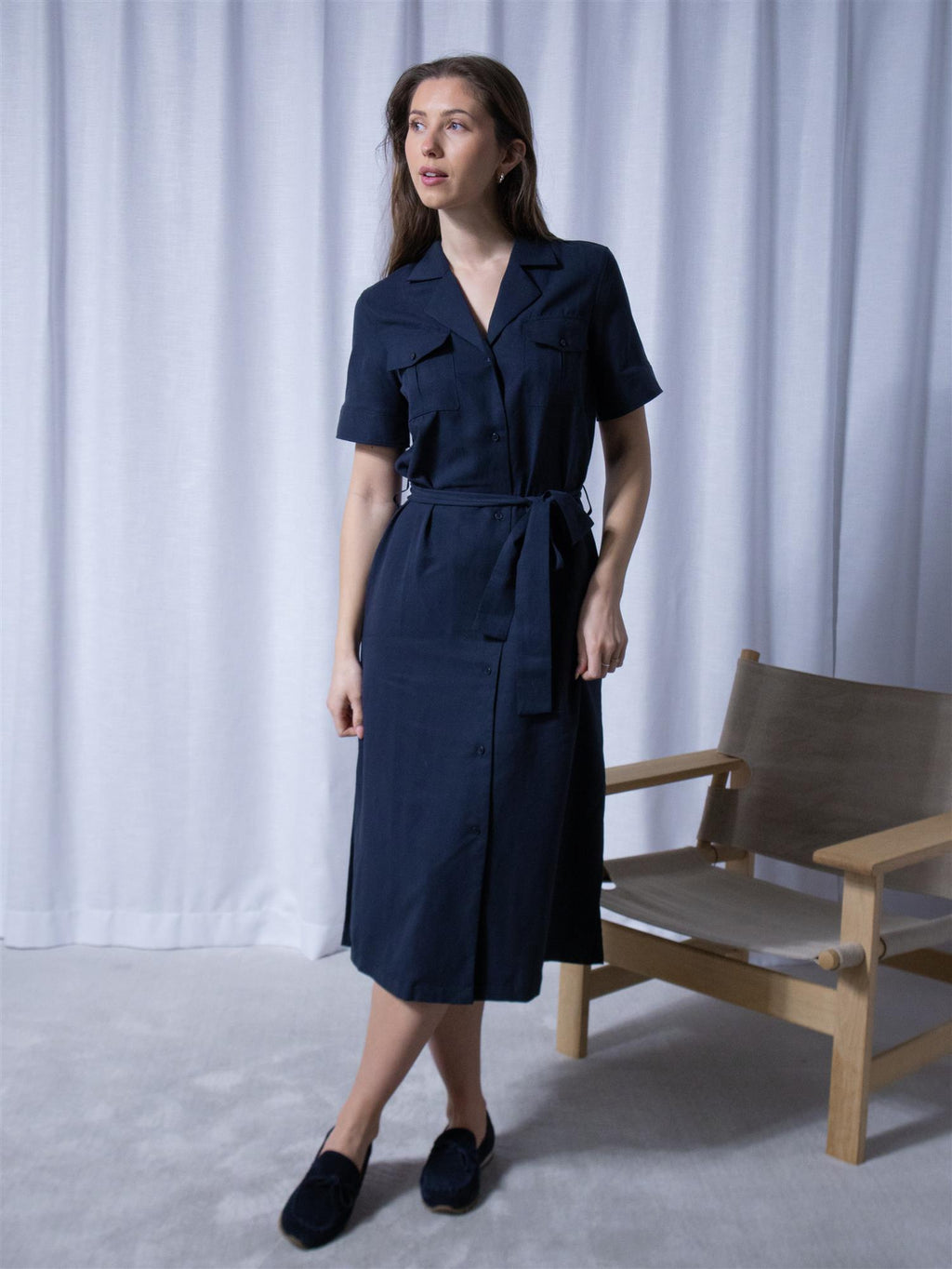 Gant Reg Pocket Dress Evening Blue