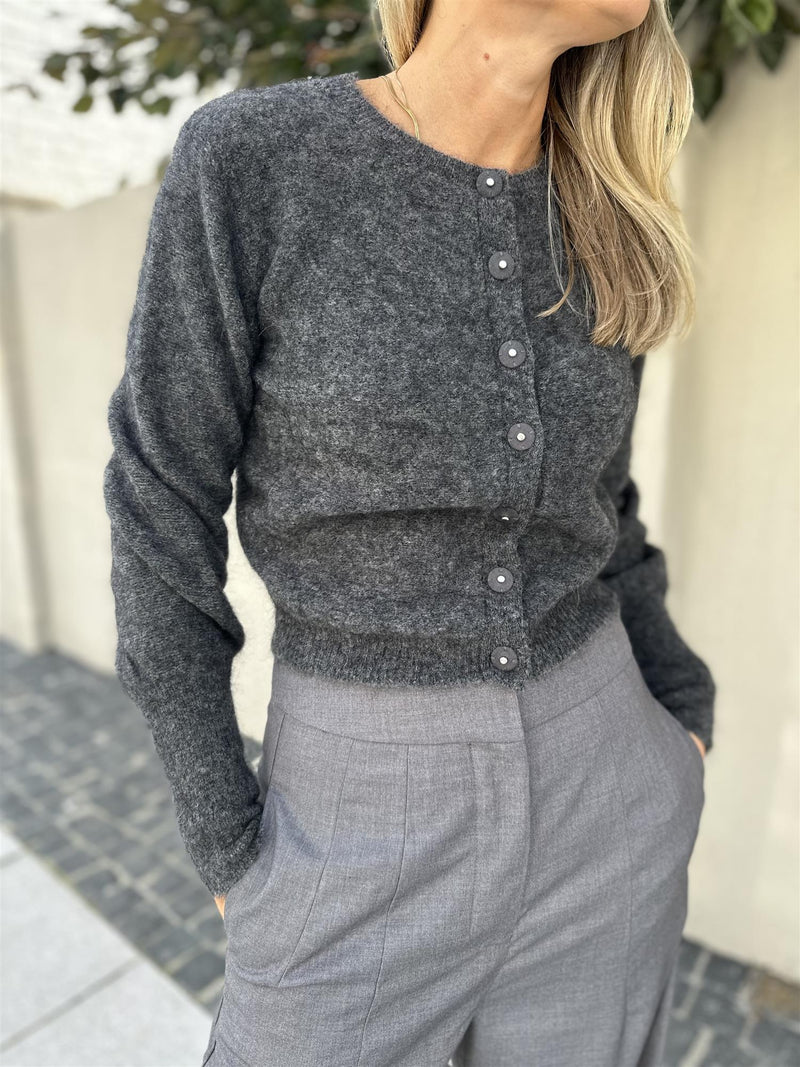 Cathrine Hammel Light Wool highwaist pant Grey melange