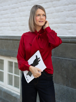 Stenströms Selma Blouse Bowtie Flyfront Red