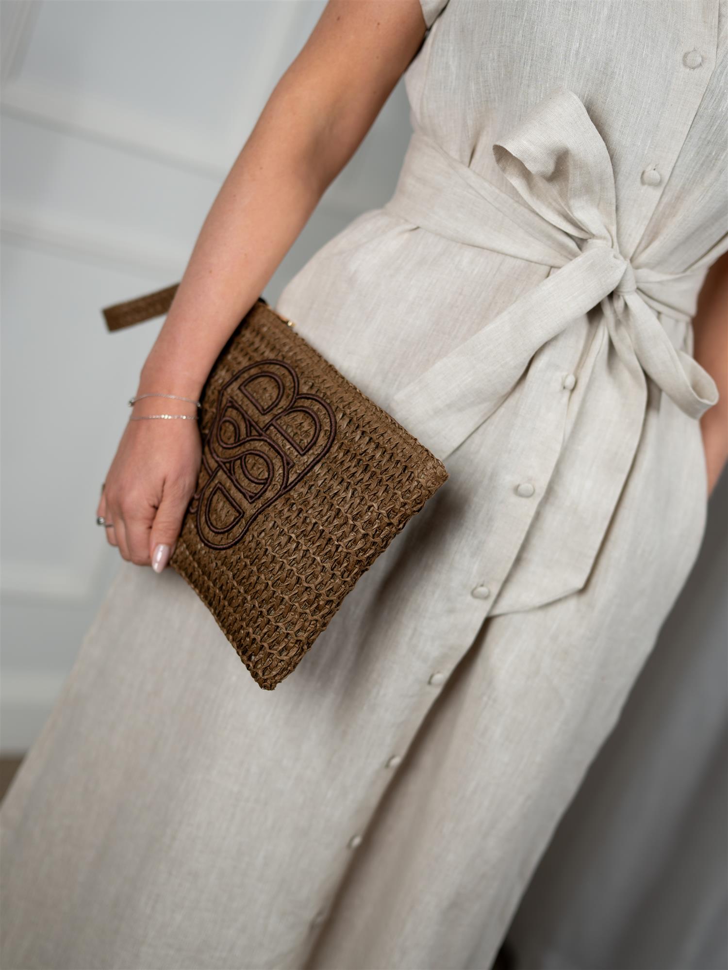 Ella&il Pam Linen Dress Beige Melange