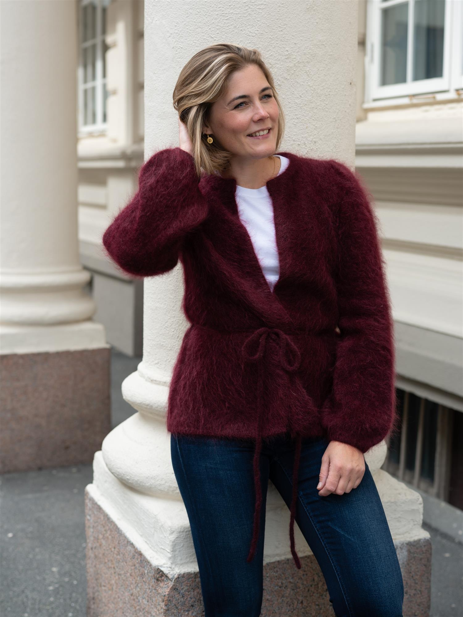 Fredrikke Chunky Cardigan Oxblood