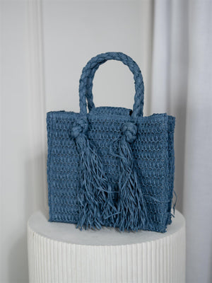 Ella&il Sigrid Straw Bag Blue