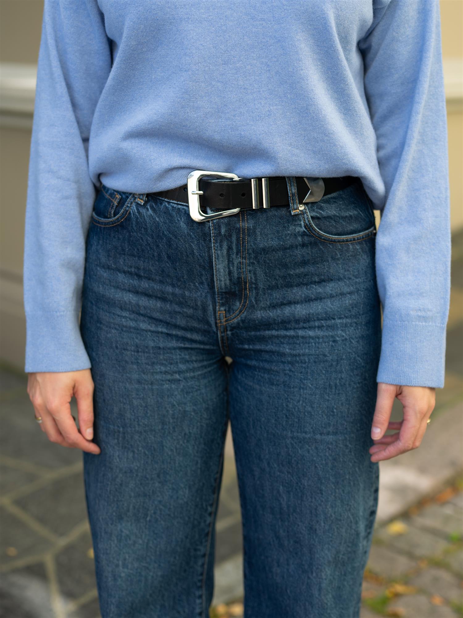 Bennett Belt Black Silver