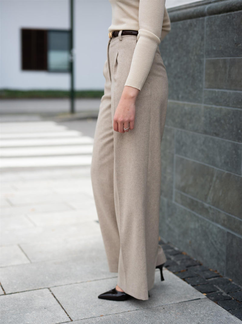 Lexington Tailored Wool Blend Wide Pants