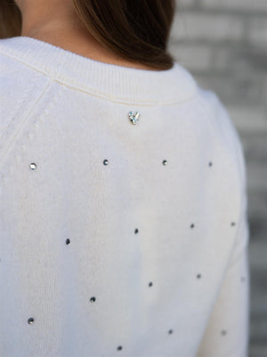 Fabienne Chapot Lidi Rhinestone Pullover Cosy White