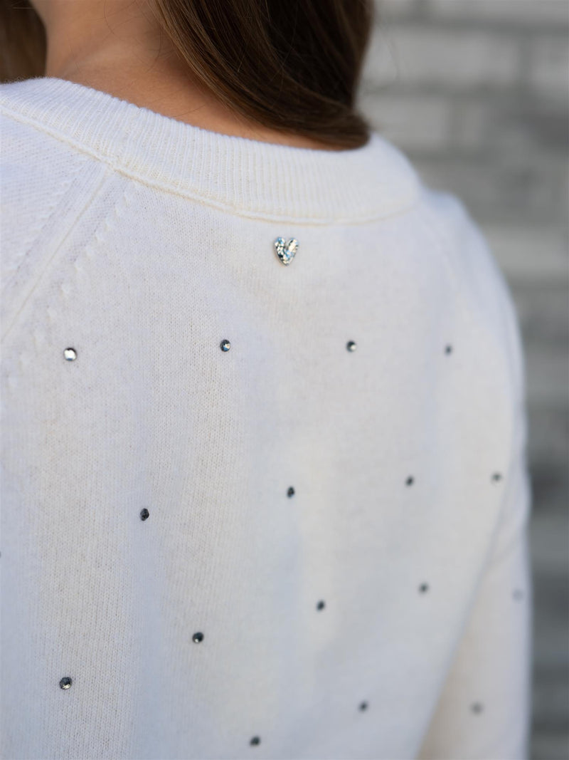 Fabienne Chapot Lidi Rhinestone Pullover Cosy White