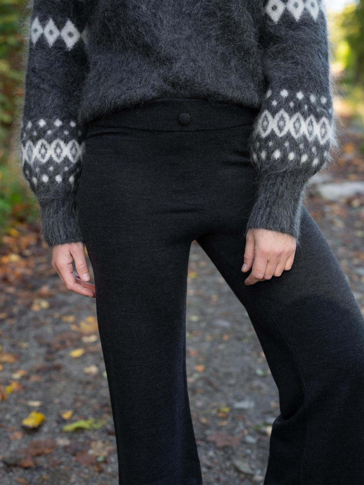 Nina Merino Pants Dark Grey Melange