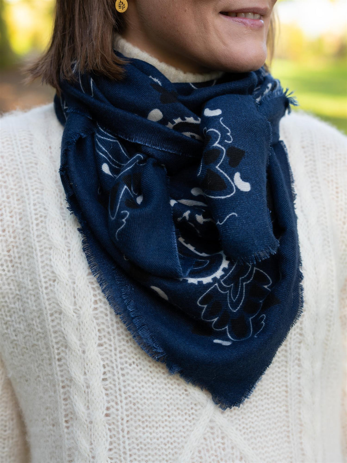 Paisley Scarf Dark Blue