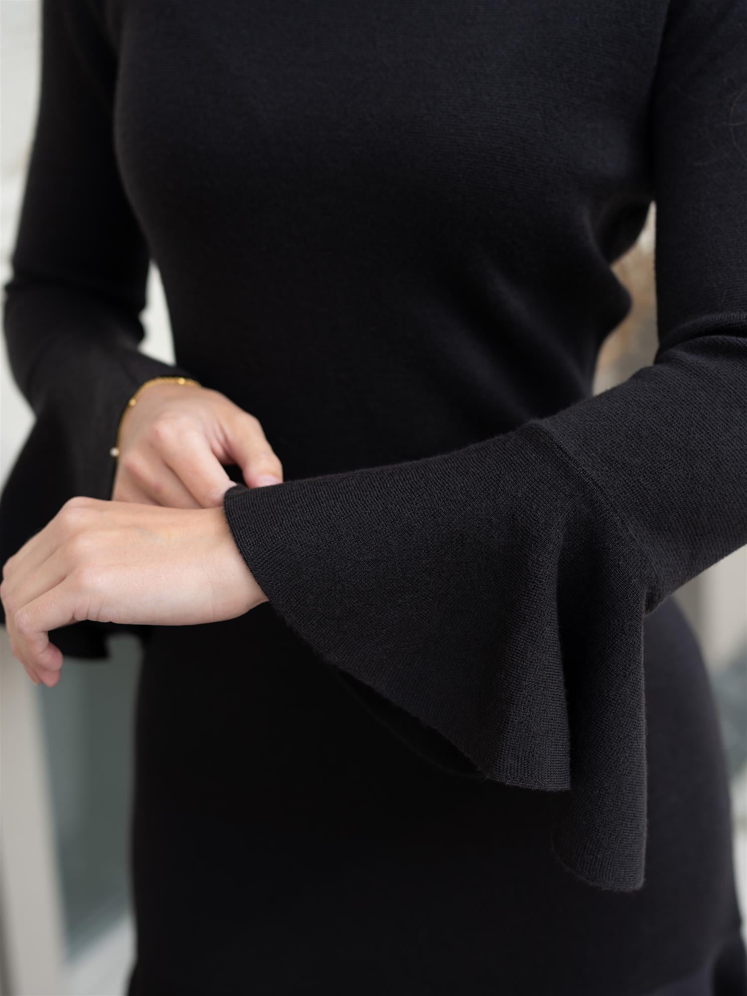 Flora Merino Dress Dark Brown