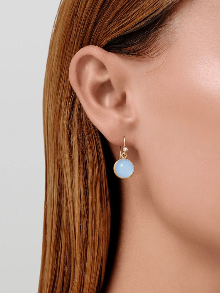 Julie Sandlau Prime Earrings Milky Aqua Crystal