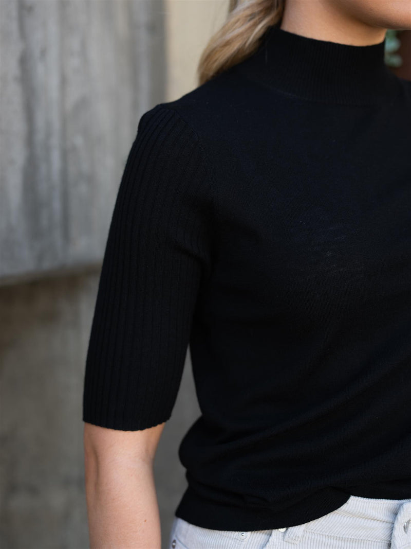 Mos Mosh Relena Turtleneck SS Knit Black