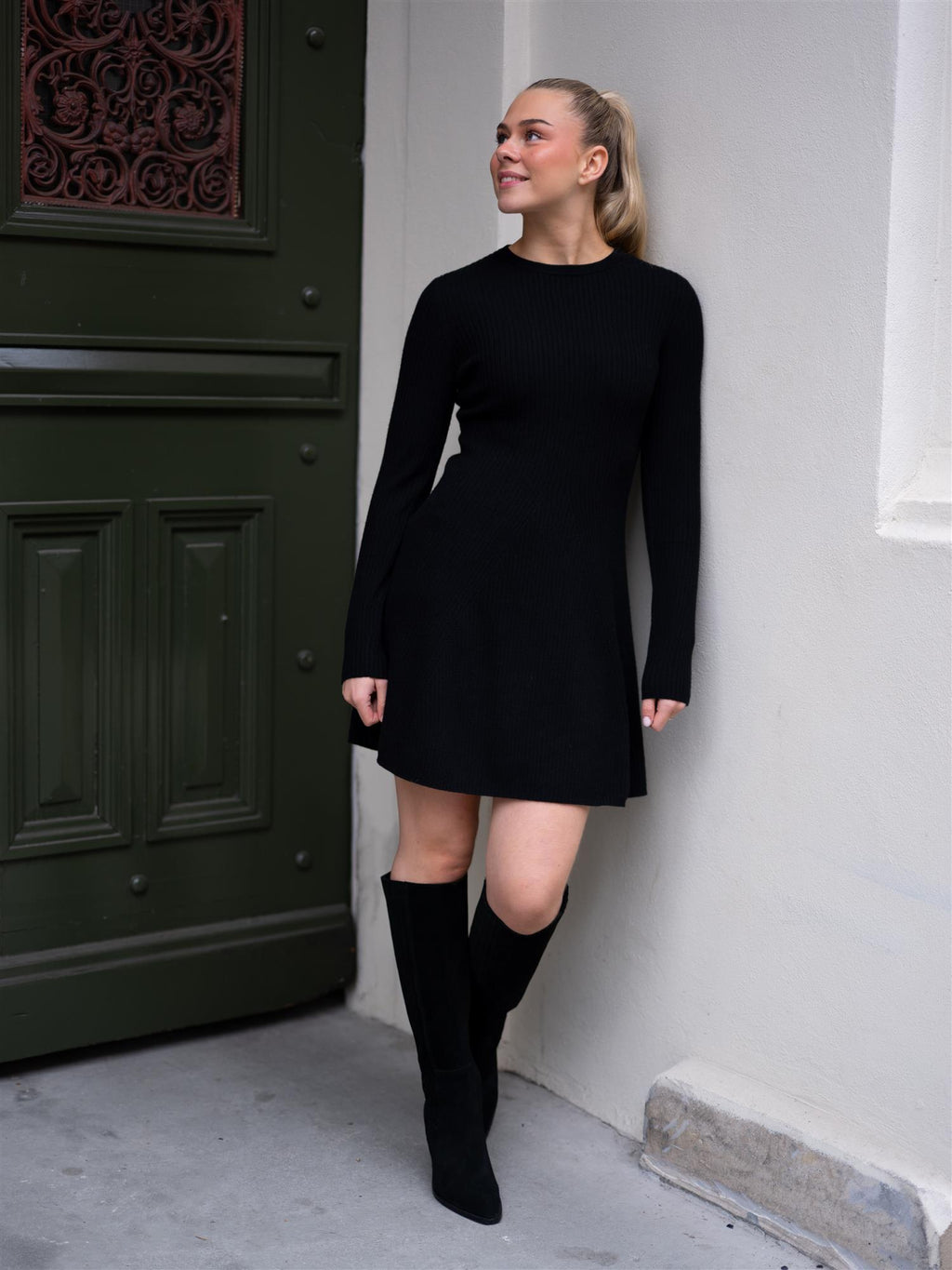 Christian Aks Rachel Merino Dress Black