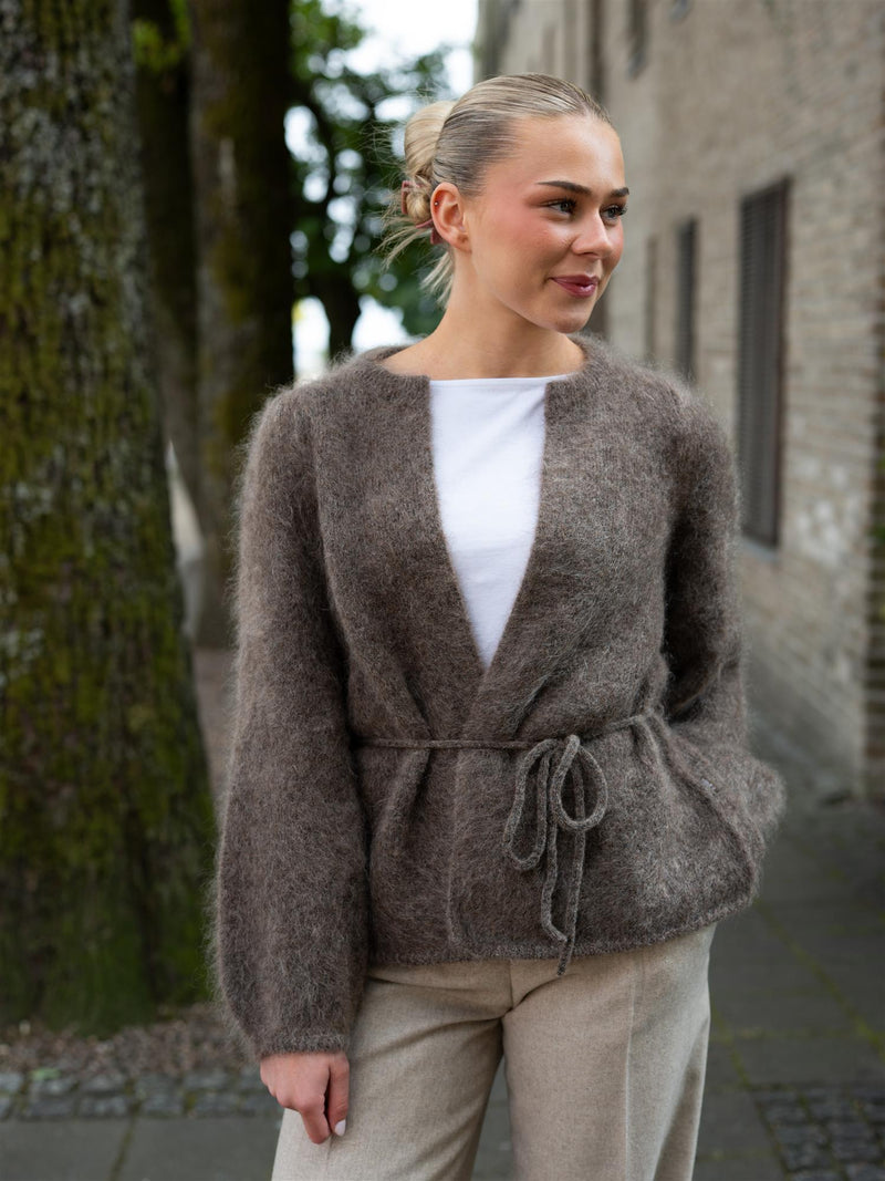Ella&il Fredrikke Chunky Cardigan Brown