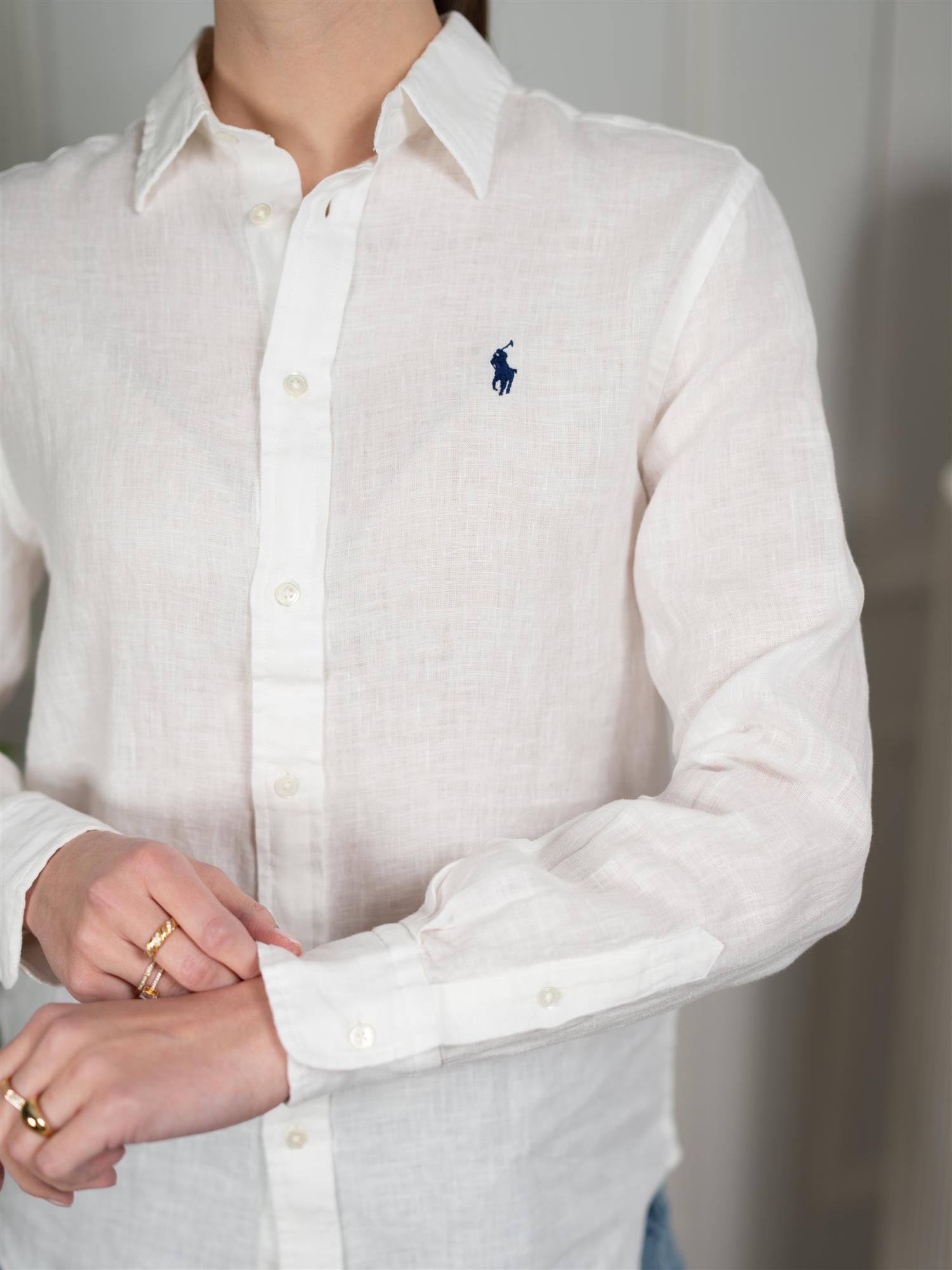 Polo Classic Fit Linen Shirt White