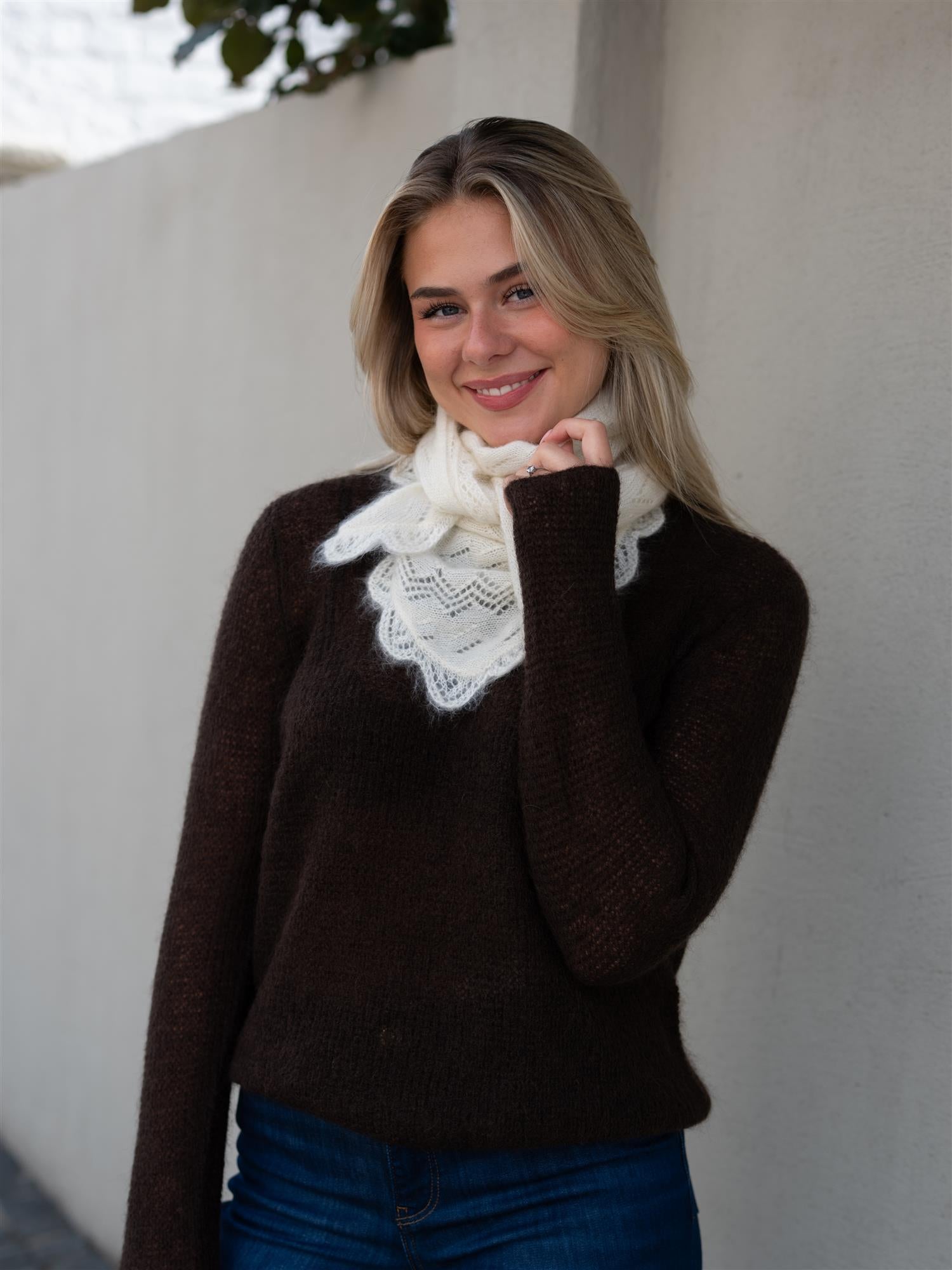 Opany Triangle Scarf Birch White