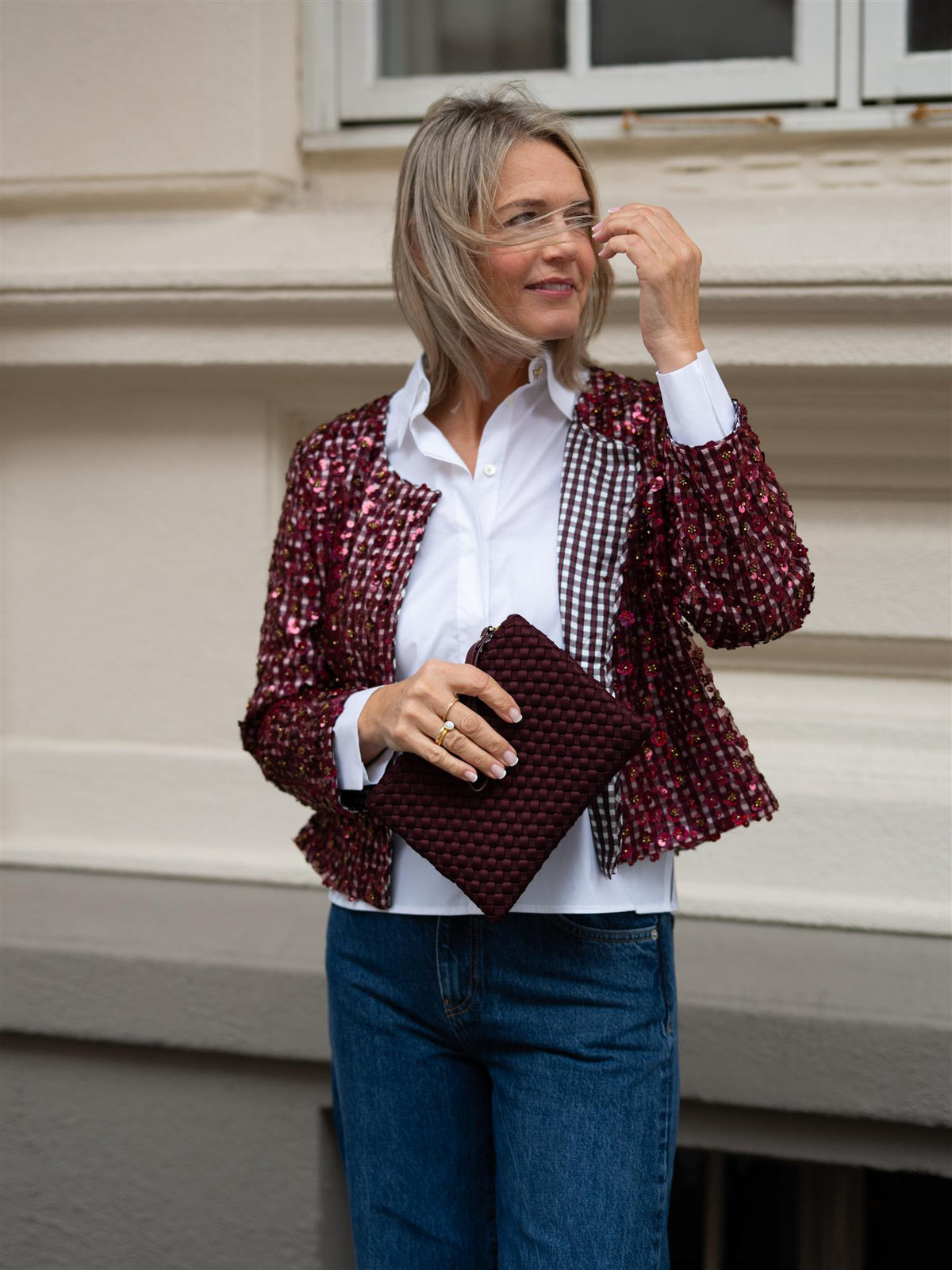 Cakio Sequin Jacket Bordaux