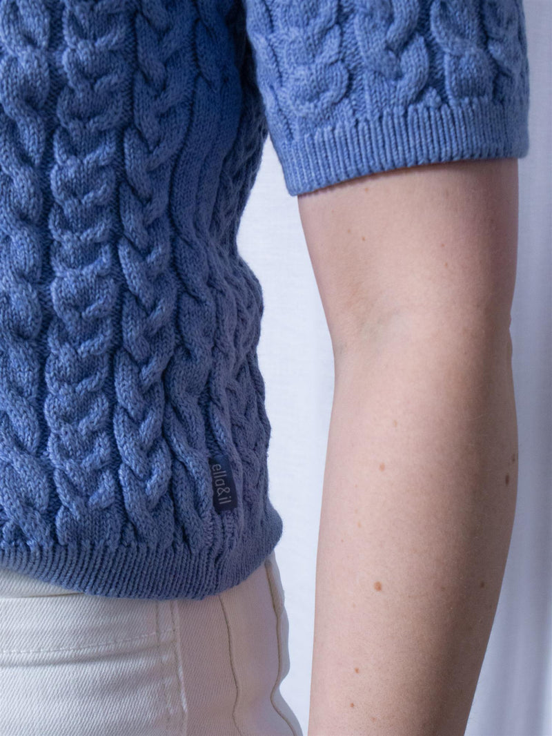 Ella&il Jenna Chunky Cotton Top Light Blue