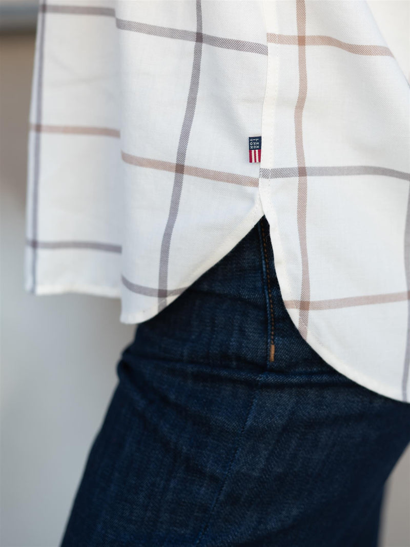 Lexington Casual Organic Cotton Check Shirt Grey/Beige