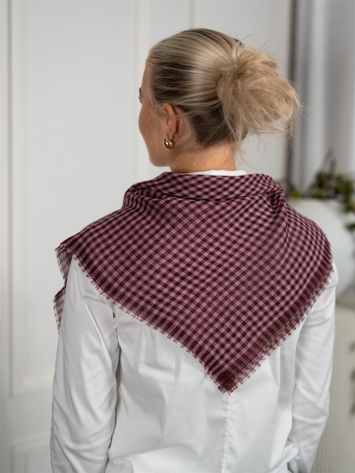 Gingham Wica Scarf Zinfandel Burgundy