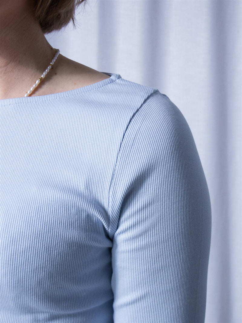 Camilla Pihl Petronella Rib Boatneck Light Blue