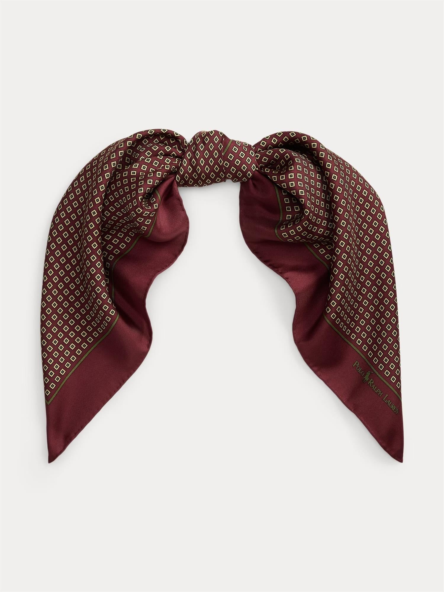 Foulard Silk Square Scarf Red Mu