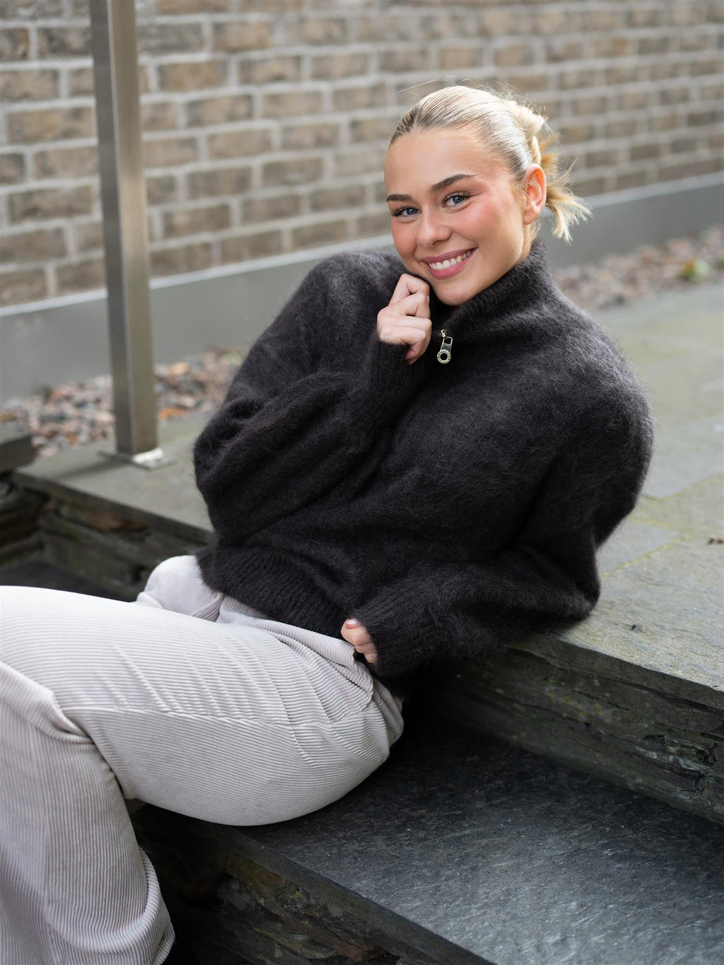 Ella&il Li Chunky Sweater Dark Brown