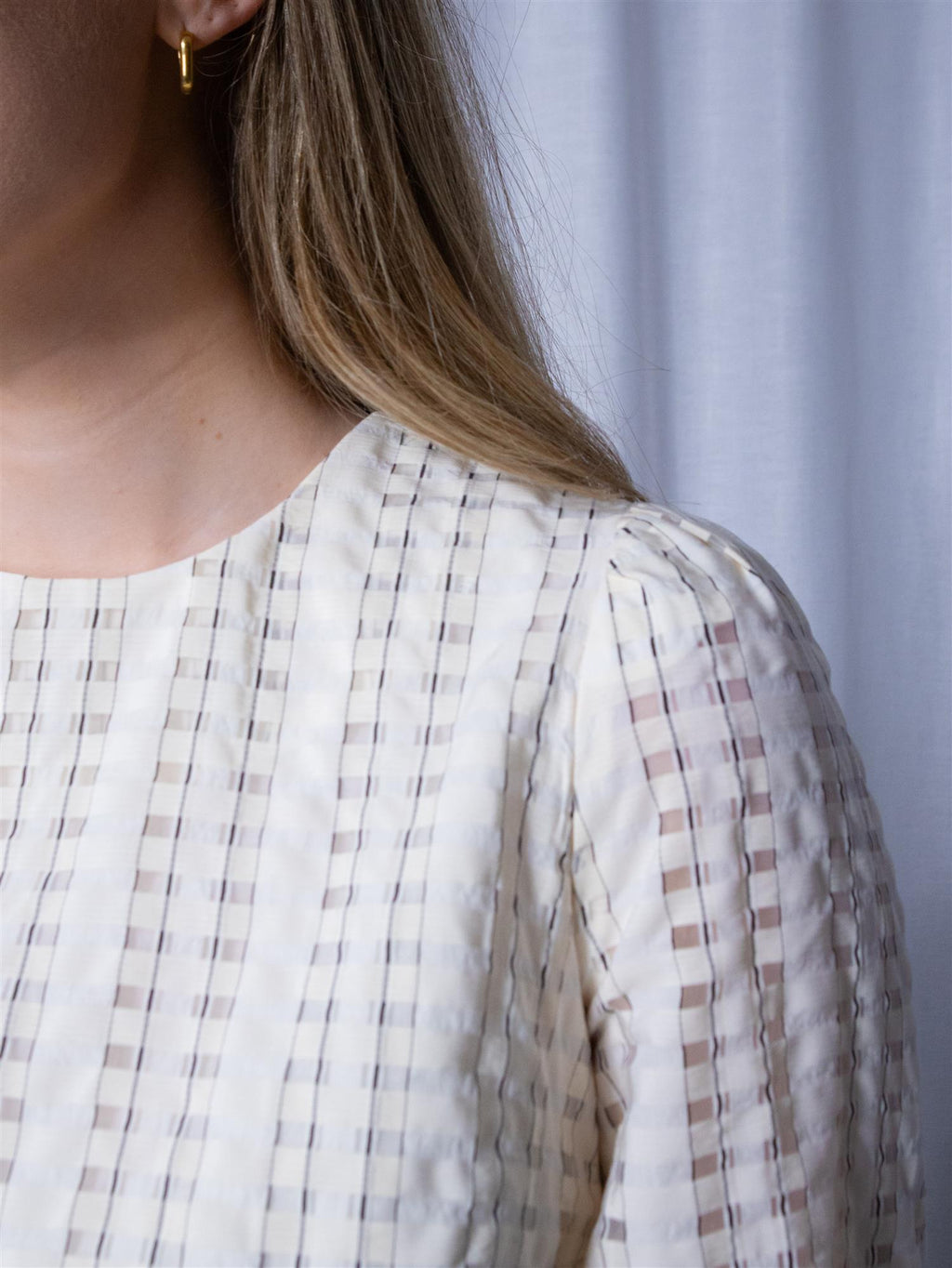 Camilla Pihl Rina Blouse Cream Check