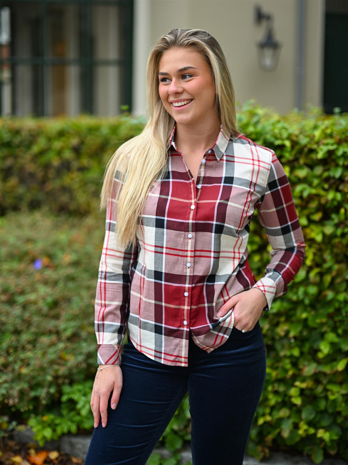 Bredon Shirt Lt Cardinal Tartan