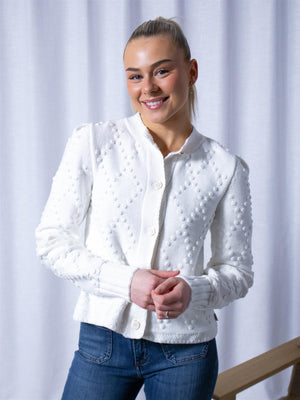 Ella&il Nela Cotton Cardigan White