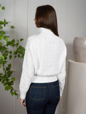 Polo Cable-Knit Cotton Quarter-Zip Sweater