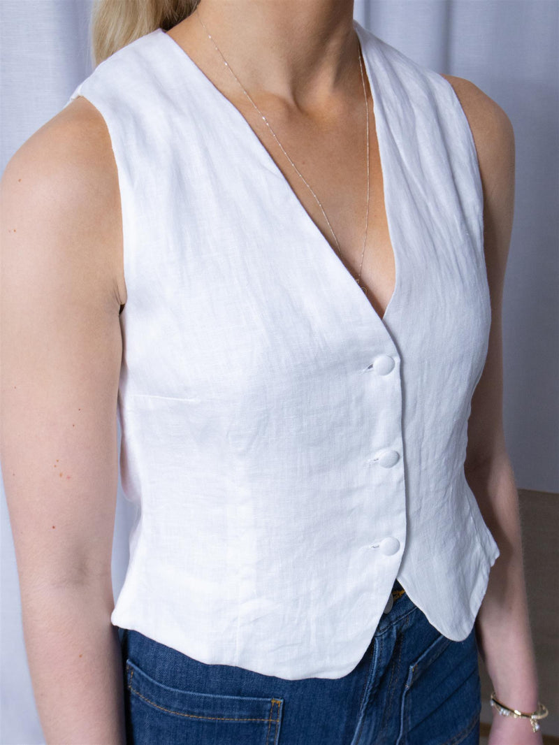 Ella&il Johanne linen Vest White