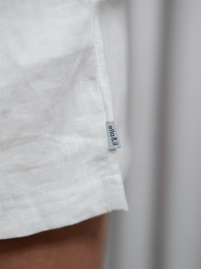 Ella&il Freya Solid Linen Shorts White